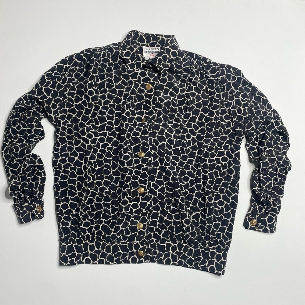 Elegant Black and White Button Down Shirt